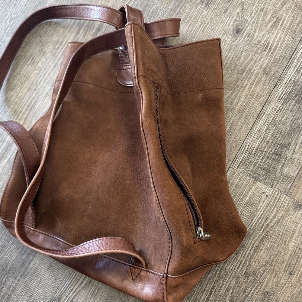 ELLINGTON Brown Suede & Leather Backpack tote - Picture 2 of 7